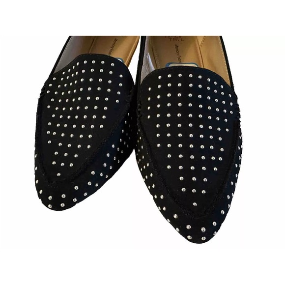 Time and Tru Womens Microsuede Studded Loafers Slip On Flats Comfy Size 7.5 Wide - Picture 6 of 10